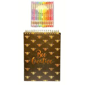 Bee Creative 9 X 12 Sketchbook Set 12 Gel Pens & Fun Stickers Artist Gift Crafts